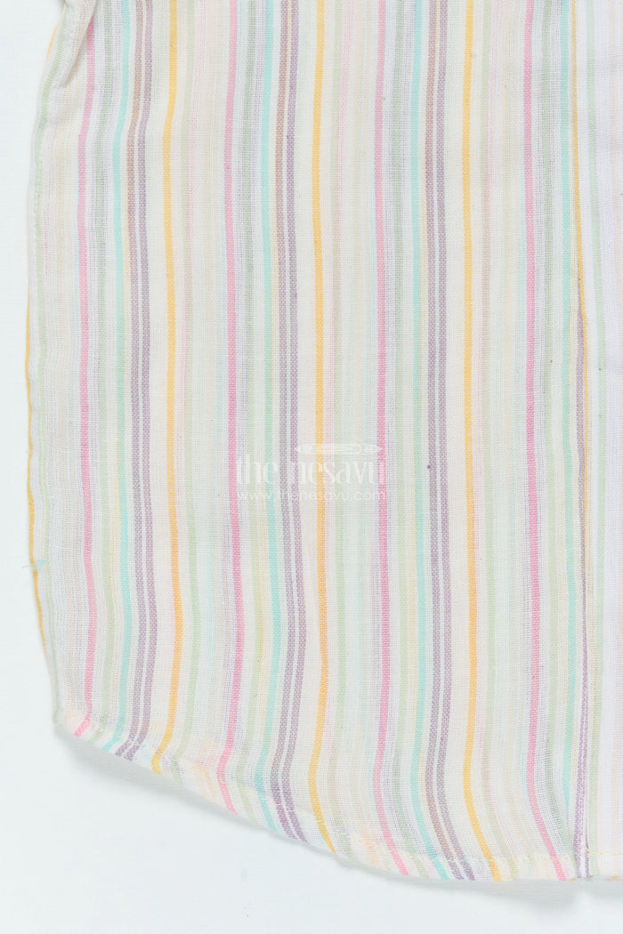 The Nesavu Boys Cotton Shirt Boys Zari Cotton Shirt for Ethnic School Day and Festive Dressing Nesavu Nesavu boys lurex zari cotton shirt ethnic school functions festive occasions