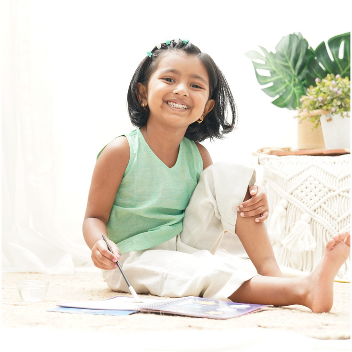 Breeze Belle Cotton Pants' - Girls' Cotton Pants with a Flare (1-6 Years)