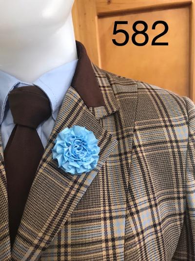 Brown, Cream & Pale Blue Check STUNNING "NEW" Show Hunter Jacket Adults (582, 583, 584)