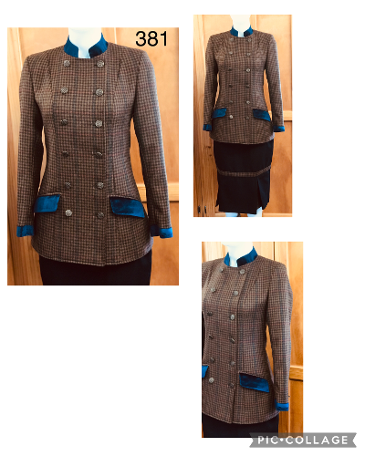 Brown, Faint Green & Red Check Stunning Show Hunter Leading Rein Jacket (381)