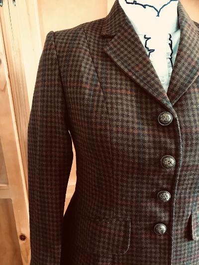 Brown, Mustard & Faint Green & Red Check Show Hunter Jacket With No Trims Adults (319)