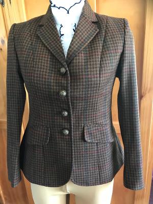 Brown, Mustard & Faint Green & Red Check Show Hunter Jacket With No Trims Adults (319)