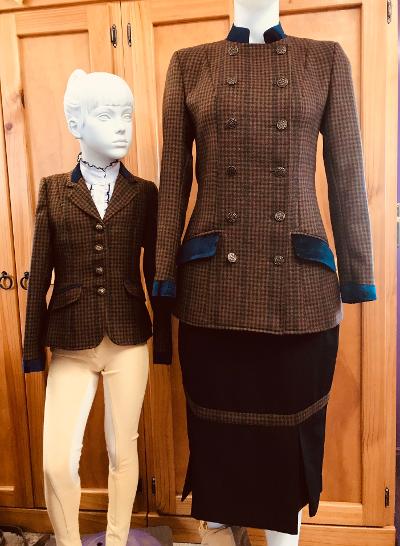 Brown, Mustard, Faint Green & Red Check Stunning Show Hunter Jacket (Childs) (382)