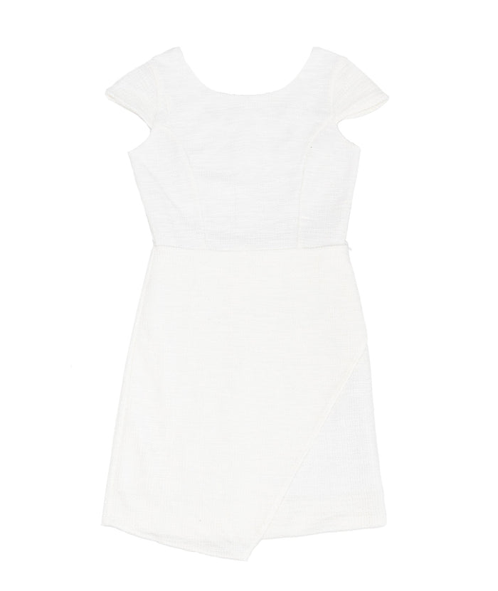By Debra Girls Abigail White Boucle Envelope Sheath Dress Girls Special Dresses By Debra White Y/XS (6X)