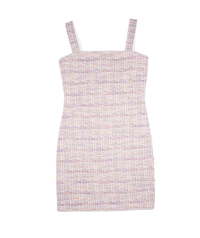 By Debra Girls Cara Lavender Tweed Straight Strap Dress Girls Special Dresses By Debra Lavender Y/XS (6X)
