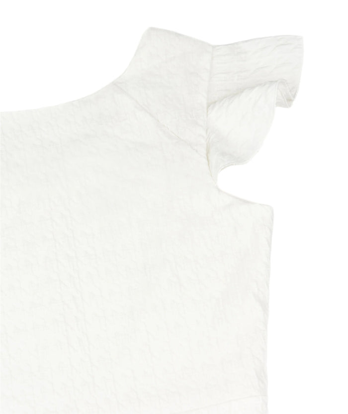 By Debra Girls Milly Ivory Pucker Flutter Sleeve Straight Dress Girls Special Dresses By Debra