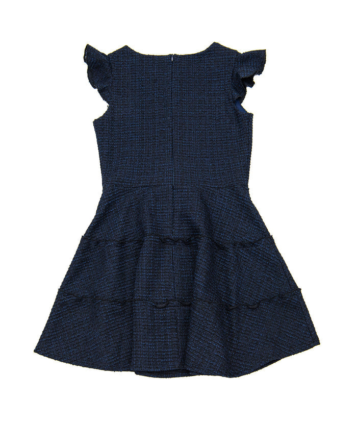 By Debra Girls Sara 3 Tier Dress Navy Boucle Girls Special Dresses By Debra