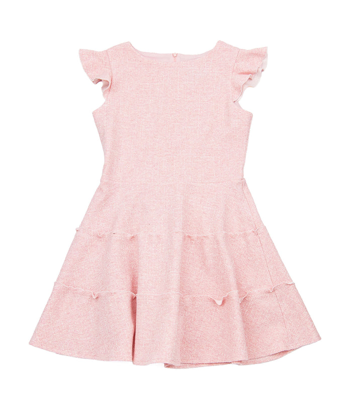 By Debra Girls Sara 3 Tier Dress Pink Boucle Girls Special Dresses By Debra Pink Y/XS (6X)