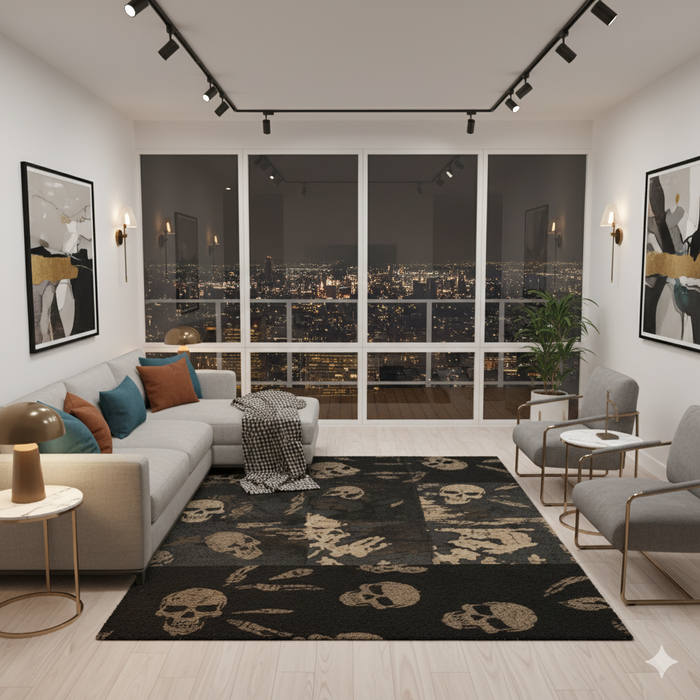 Camo Skull Area Rug
