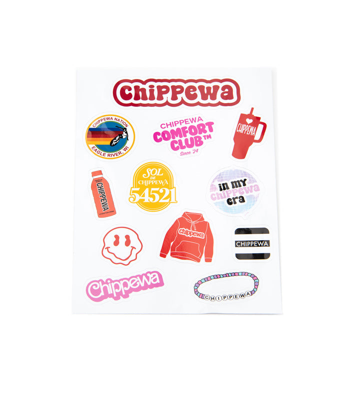 Camp Name Vinyl Sticker Set of 12 Distressed/seasonal accessories A Wink and a Nod Multi Chippewa