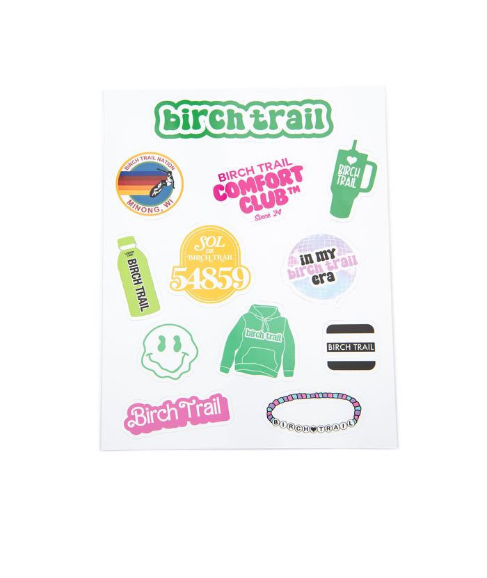 Camp Name Vinyl Sticker Set of 12 Distressed/seasonal accessories A Wink and a Nod Multi Birch Trail