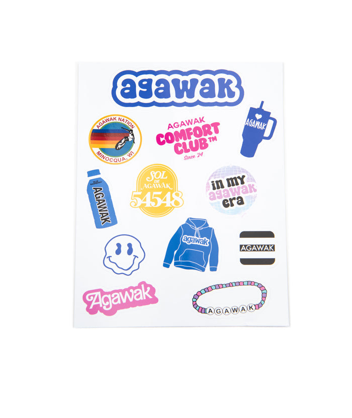 Camp Name Vinyl Sticker Set of 12 Distressed/seasonal accessories A Wink and a Nod Multi Agawak