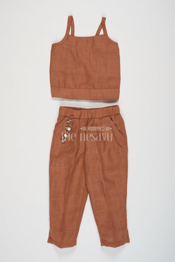 The Nesavu Girls Sharara / Plazo Set Garara for Wedding with Printed Jacket in Flax Cotton Blend, Ideal for Festive Celebrations Nesavu Elegant Garara Wedding Printed Jacket Flax Cotton Blend Nesavu Perfect Festive Celebrations