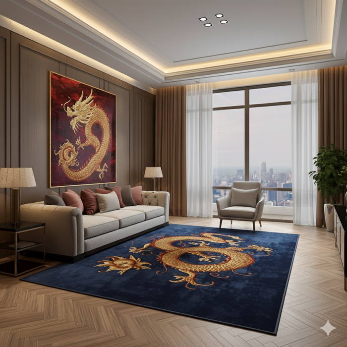 Celestial Fire Dragon Area Rug
