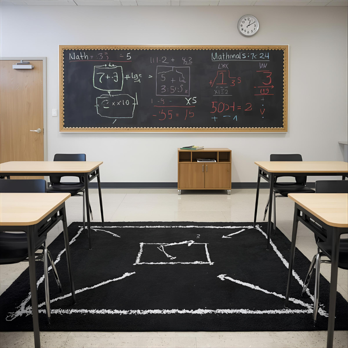Chalk Numbers Area Rug
