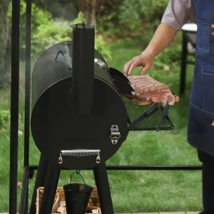 Charcoal Grill with Offset Smoker Combo