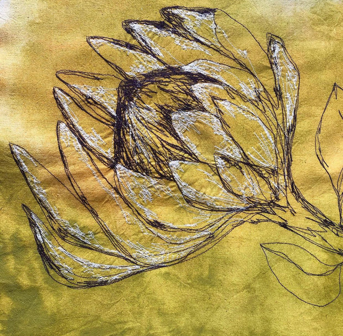 Chartreuse Protea Printed Pillow Cover