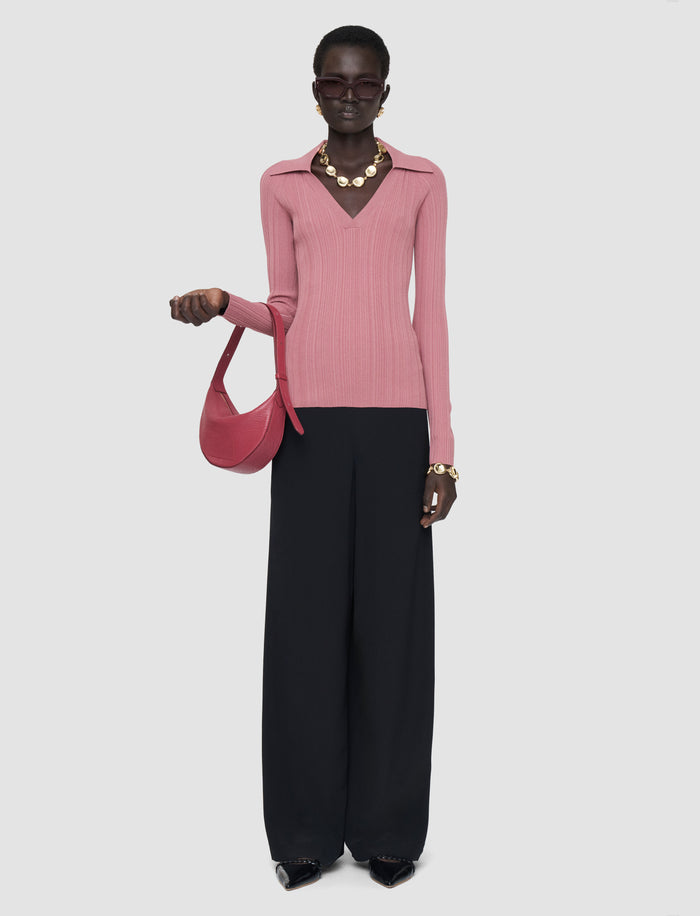 Chelia Plissé Knit Top