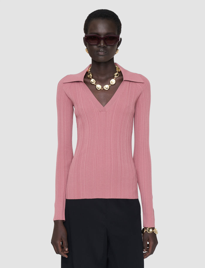 Chelia Plissé Knit Top