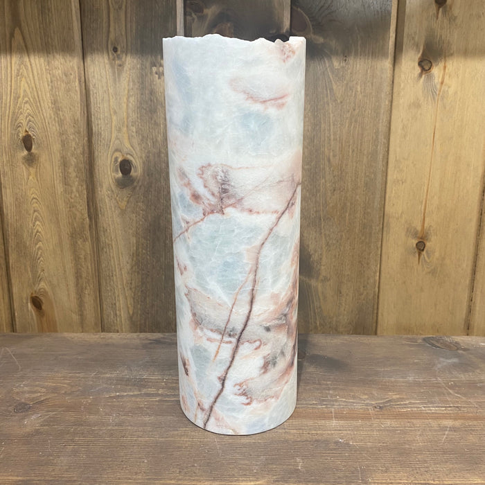 Cherry Blossom Onyx Cylinder Lamp