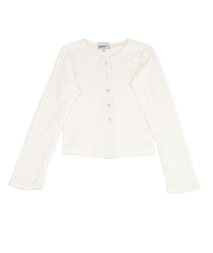 Cheryl Creations Girls Kiki Pointelle Cardigan Distressed/seasonal girls Cheryl Creations