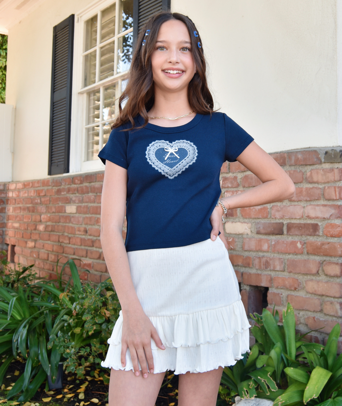 Cheryl Creations Girls Kiki Pointelle Skirt Distressed/seasonal girls Cheryl Creations