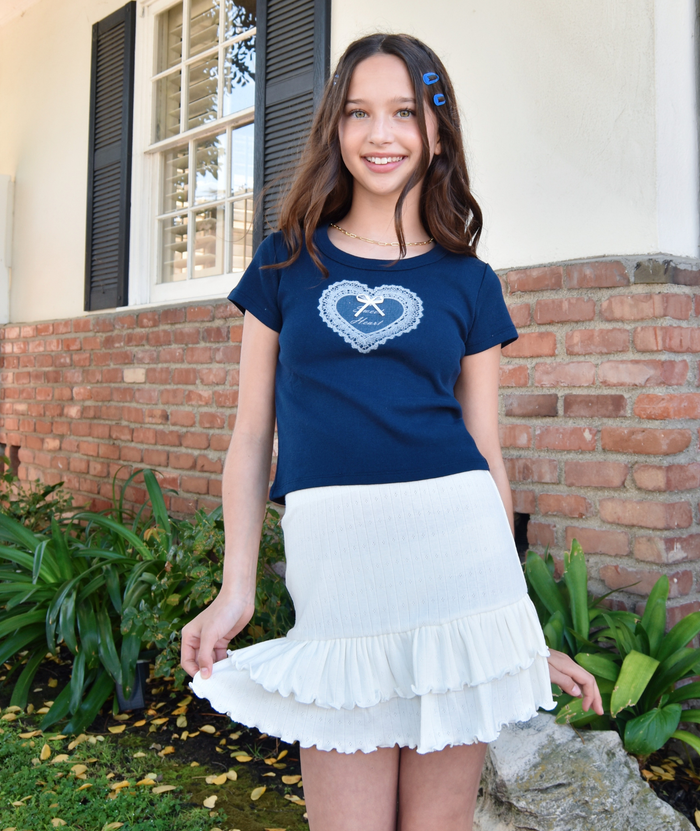Cheryl Creations Girls Kiki Pointelle Skirt Distressed/seasonal girls Cheryl Creations