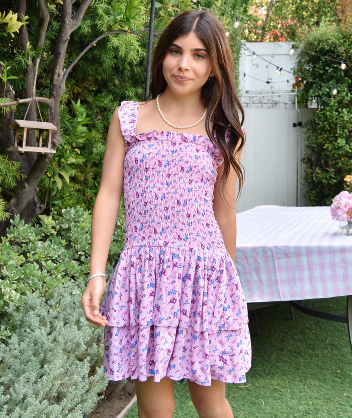 Cheryl Creations Girls Pink Floral Ettie Dress Distressed/seasonal girls Cheryl Creations
