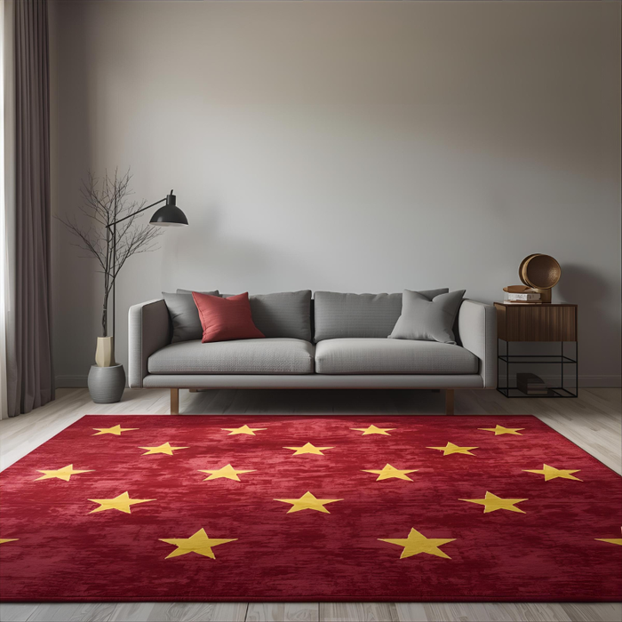 Chinese Red Star Area Rug