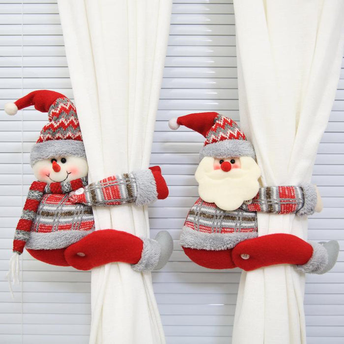Christmas creative curtain buckle cartoon doll decoration hotel restaurant decoration doll buckle window pendant