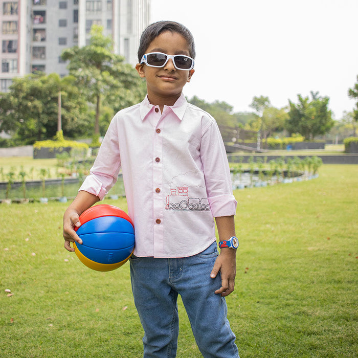 Chuk Chuk Embroidered Formal Shirt - Light Pink (1-8 Years)