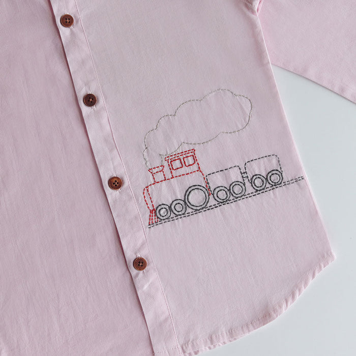 Chuk Chuk Embroidered Formal Shirt - Light Pink (1-8 Years)