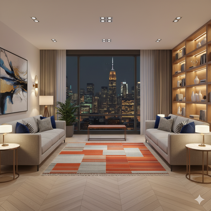 City Blocks Abstract Area Rug