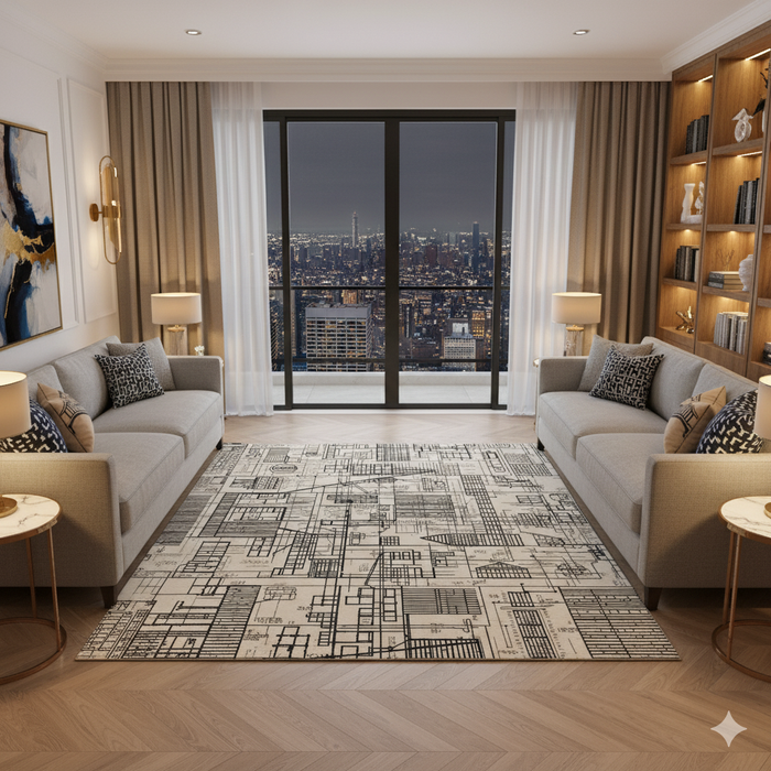 City Blueprint Area Rug