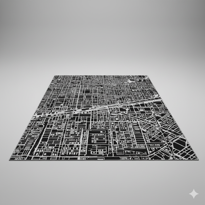City Grid Map Area Rug