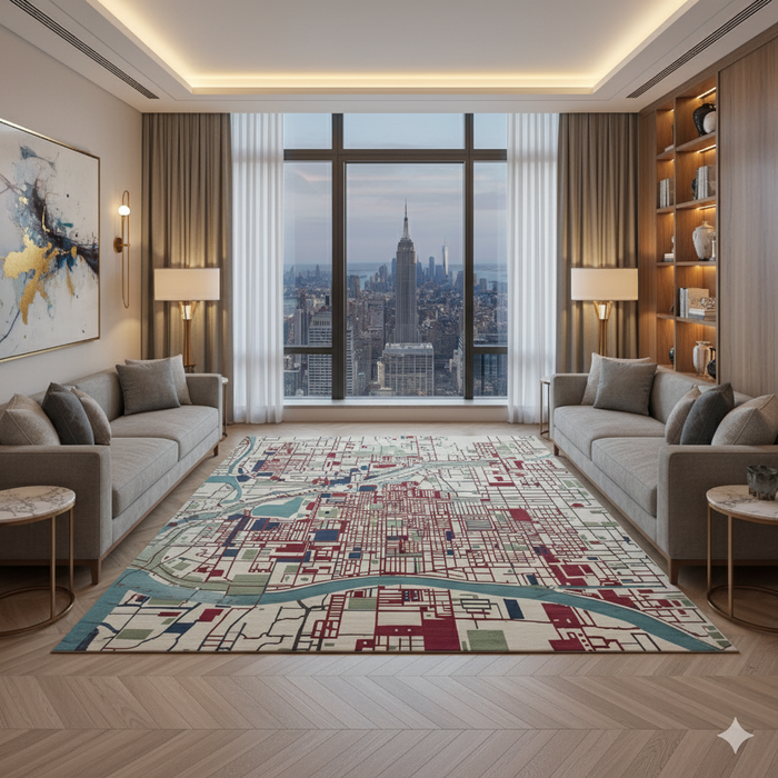 City Map Area Rug