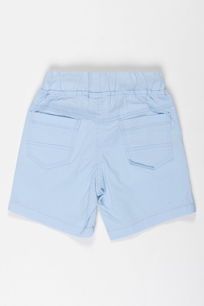 The Nesavu Boys Shorts Classic Boys Light Grey Cotton Shorts with Iconic Embroidery Nesavu Boys Light Grey Embroidered Cotton Shorts | Comfortable  Stylish Kids Wear | The Nesavu