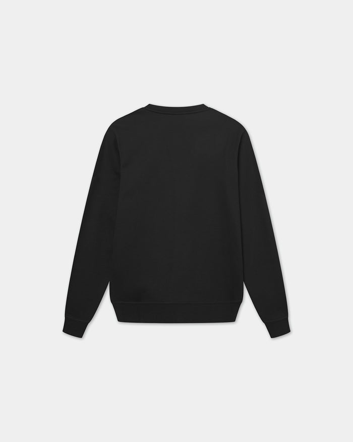 Classic Crewneck, Men - Embroidered Logo - Black