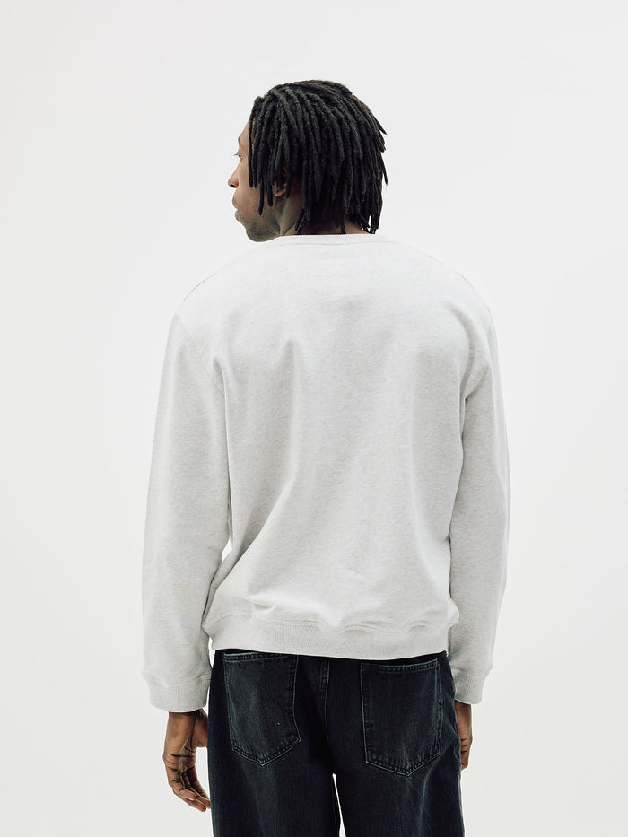 Classic Crewneck, Men - Embroidered Logo - Cloudy Grey