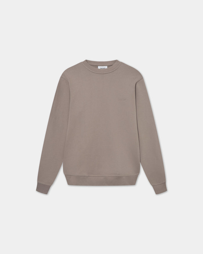 Classic Crewneck, Men - Embroidered Logo - Mocha