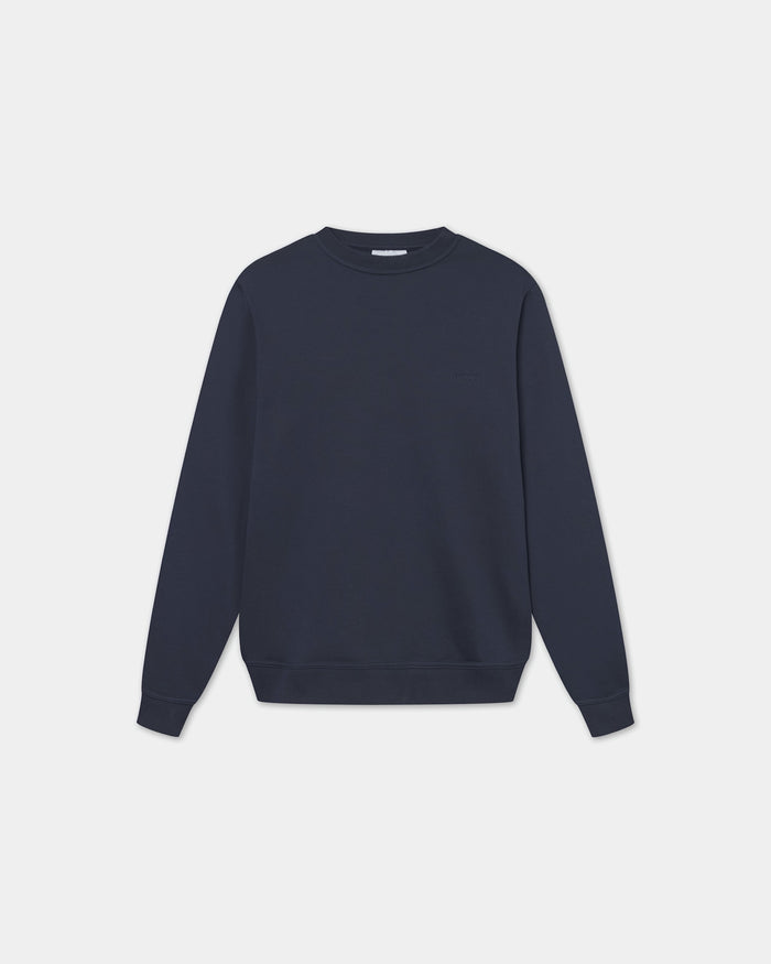 Classic Crewneck, Men - Embroidered Logo - Navy Blue