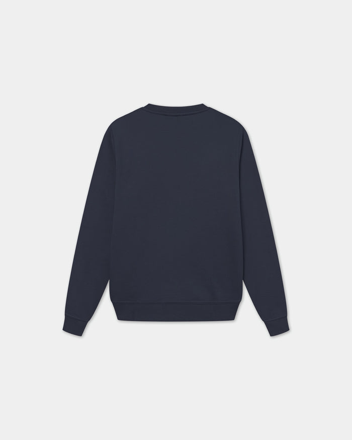 Classic Crewneck, Men - Embroidered Logo - Navy Blue