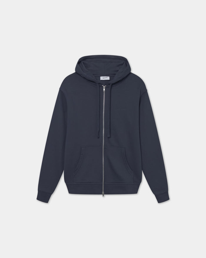 Classic Logo Zip Hoodie, Men - Navy Blue