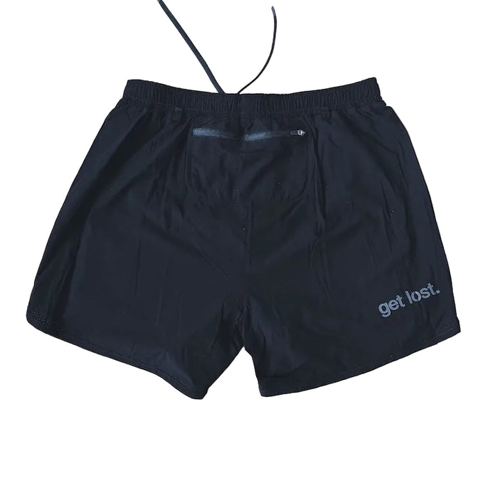 classic mens microperf short 5" get lost, black.
