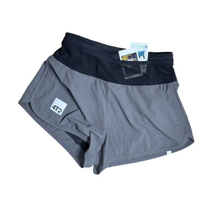 classic womens microperf short 3", grey.