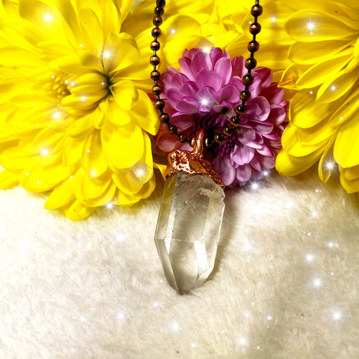Clear Quartz Crystal Point Necklace