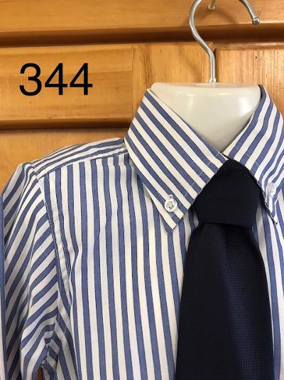 CLEARANCE Royal Blue (Light) & White Striped Childs Tie Shirts Size 4 (344)
