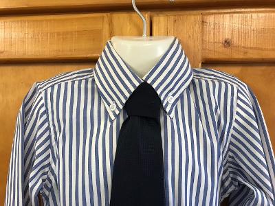 CLEARANCE Royal Blue (Light) & White Striped Childs Tie Shirts Size 4 (344)