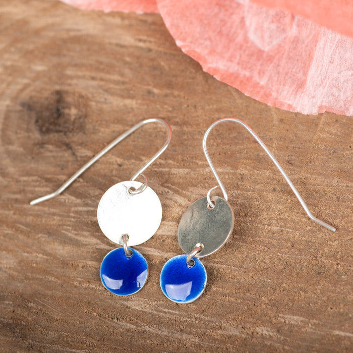 Cobalt Calli Earrings, Mona Enamel, Simone Parker, Plum Bottom Gallery