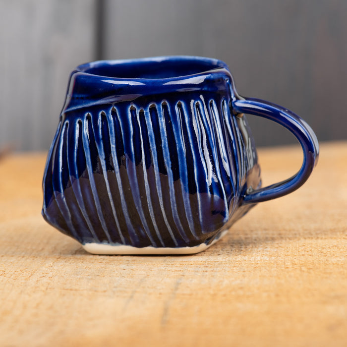 Cobalt Line and Dot Mug, Lynn Wood, porcelain, Plum Bottom Gallery